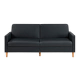 Carlton Black Faux Leather Futon Sofa - Ornate Home