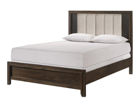 Carlton Brown Queen Upholstered Panel Bed - Ornate Home