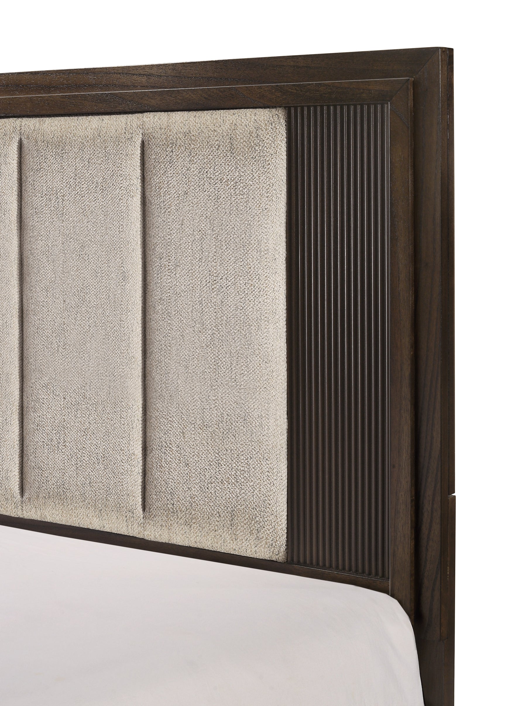 Carlton Brown Queen Upholstered Panel Bed - Ornate Home