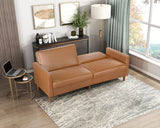 Carlton Camel Faux Leather Futon Sofa - Ornate Home