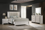 Carlton White Queen Upholstered Panel Bed - Ornate Home