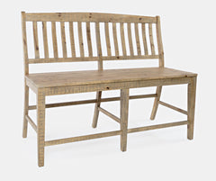 Carlyle Crossing Beige/Brown Ext Dining Table w/ 2 Slatback Stools, 2 Uph Stools, Bench - Ornate Home