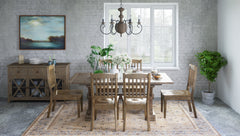 Carlyle Crossing Brown Ext Dining Table w/ 4 Slatback Chairs - Ornate Home
