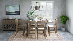 Carlyle Crossing Brown Ext Dining Table w/ 4 Slatback Stools, Bench - Ornate Home