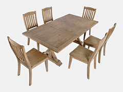 Carlyle Crossing Brown Ext Dining Table w/ 6 Slatback Chairs - Ornate Home
