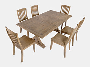Carlyle Crossing Brown Ext Dining Table w/ 6 Slatback Chairs - Ornate Home