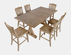 Carlyle Crossing Brown Ext Dining Table w/ 6 Slatback Stools - Ornate Home
