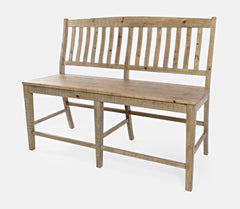 Carlyle Crossing Brown Slatback Counter Bench - Ornate Home