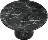 Carmel Black 48.5" Marble Finish Concrete Indoor / Outdoor Dining Table - Ornate Home
