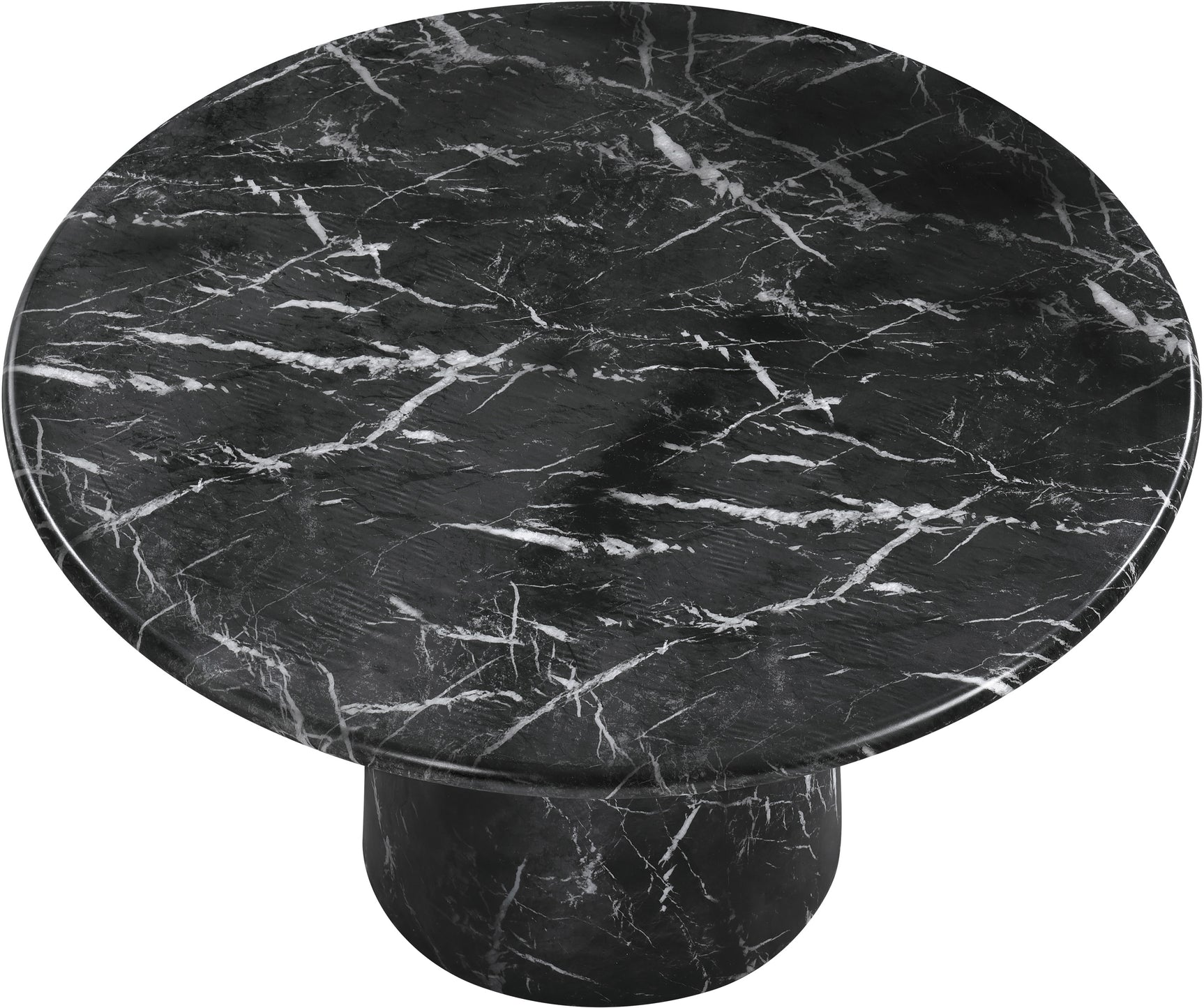 Carmel Black 48.5" Marble Finish Concrete Indoor / Outdoor Dining Table - Ornate Home