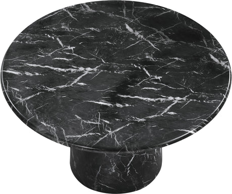 Carmel Black 48.5" Marble Finish Concrete Indoor / Outdoor Dining Table - Ornate Home