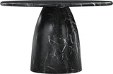 Carmel Black 48.5" Marble Finish Concrete Indoor / Outdoor Dining Table - Ornate Home