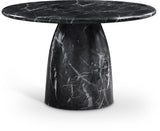Carmel Black 48.5" Marble Finish Concrete Indoor / Outdoor Dining Table - Ornate Home