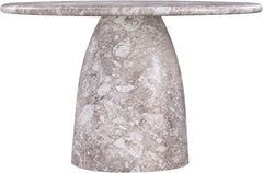 Carmel Brown 48.5" Marble Finish Concrete Indoor / Outdoor Dining Table - Ornate Home
