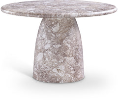 Carmel Brown 48.5" Marble Finish Concrete Indoor / Outdoor Dining Table - Ornate Home