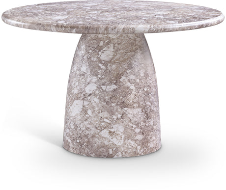 Carmel Brown 48.5" Marble Finish Concrete Indoor / Outdoor Dining Table - Ornate Home