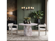 Carmel Brown 48.5" Marble Finish Concrete Indoor / Outdoor Dining Table - Ornate Home