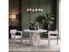 Carmel Brown 48.5" Marble Finish Concrete Indoor / Outdoor Dining Table - Ornate Home