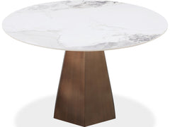 Carmel Chanelle/Bronze Stone Top Round Dining Table - Ornate Home
