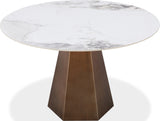 Carmel Chanelle/Bronze Stone Top Round Dining Table - Ornate Home