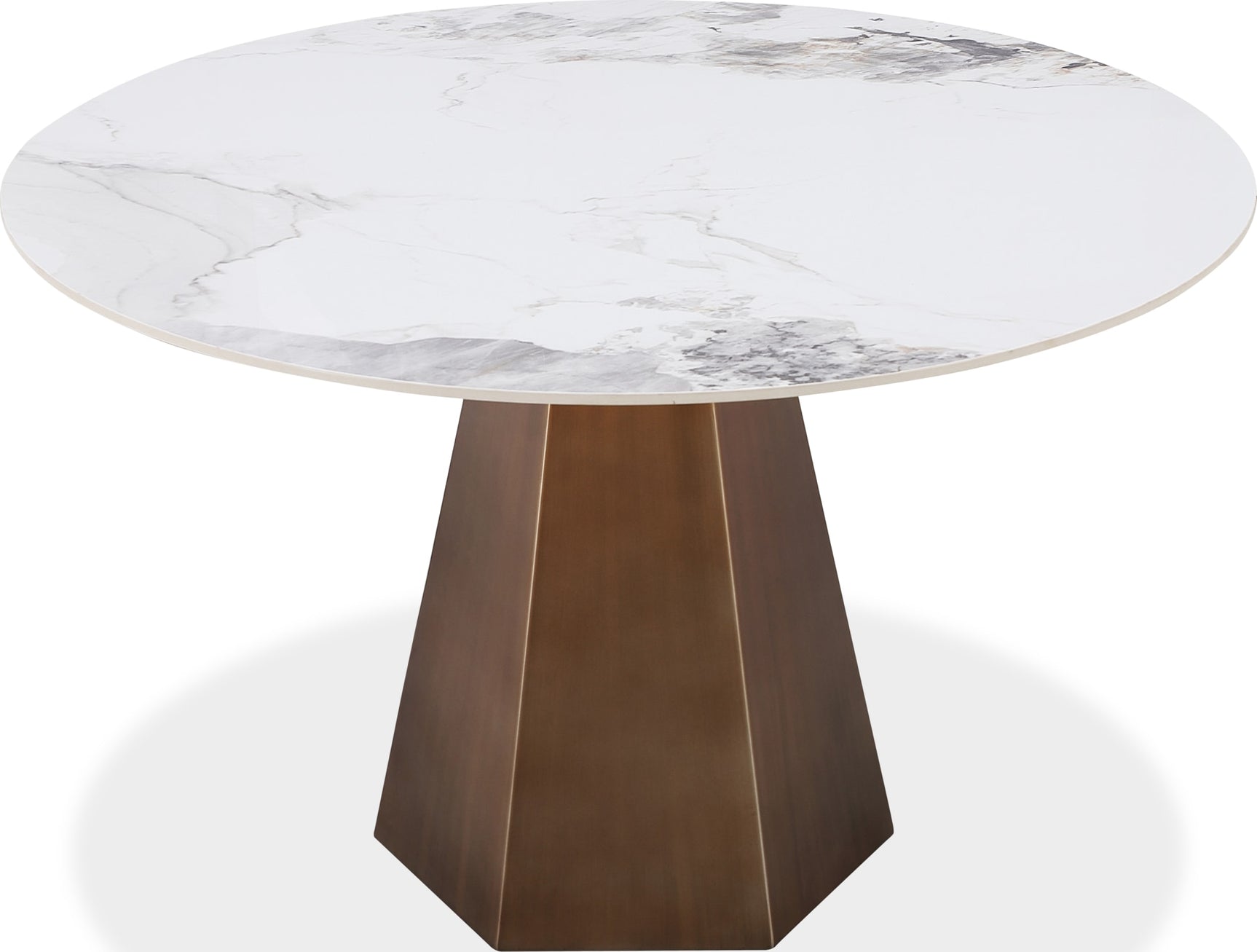 Carmel Chanelle/Bronze Stone Top Round Dining Table - Ornate Home
