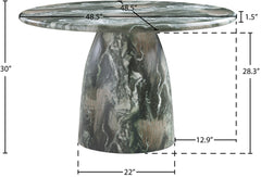 Carmel Green 48.5" Marble Finish Concrete Indoor / Outdoor Dining Table - Ornate Home