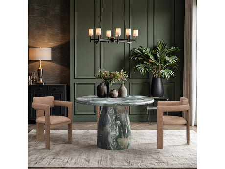 Carmel Green 48.5" Marble Finish Concrete Indoor / Outdoor Dining Table - Ornate Home