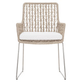 Carmel Hazelnut/White/Cream Outdoor Arm Chair - Ornate Home
