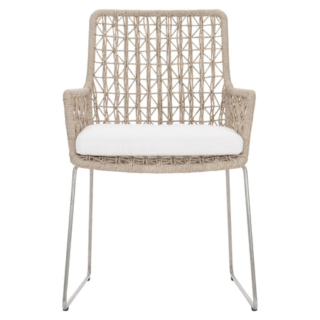 Carmel Hazelnut/White/Cream Outdoor Arm Chair - Ornate Home