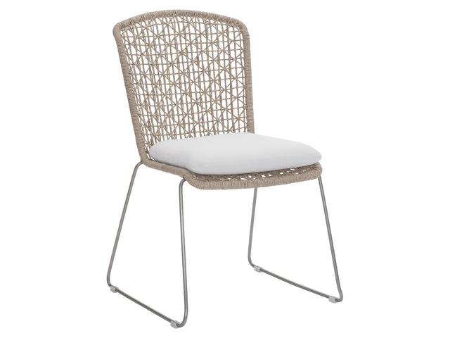 Carmel Hazelnut/White/Cream Outdoor Side Chair - Ornate Home