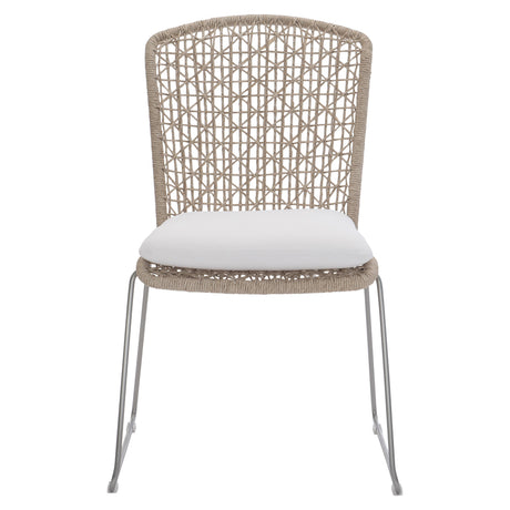 Carmel Hazelnut/White/Cream Outdoor Side Chair - Ornate Home