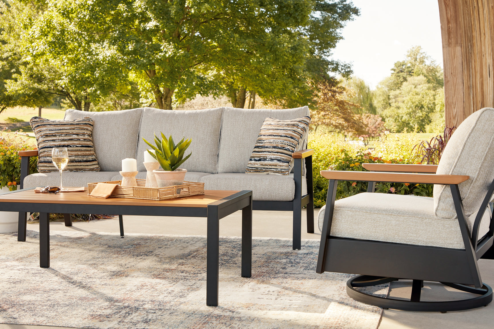 Carmel Highlands Dark Brown Sofa/Chairs/Table Set (Set of 4) - Ornate Home