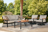 Carmel Highlands Dark Brown Sofa/Chairs/Table Set (Set of 4) - Ornate Home