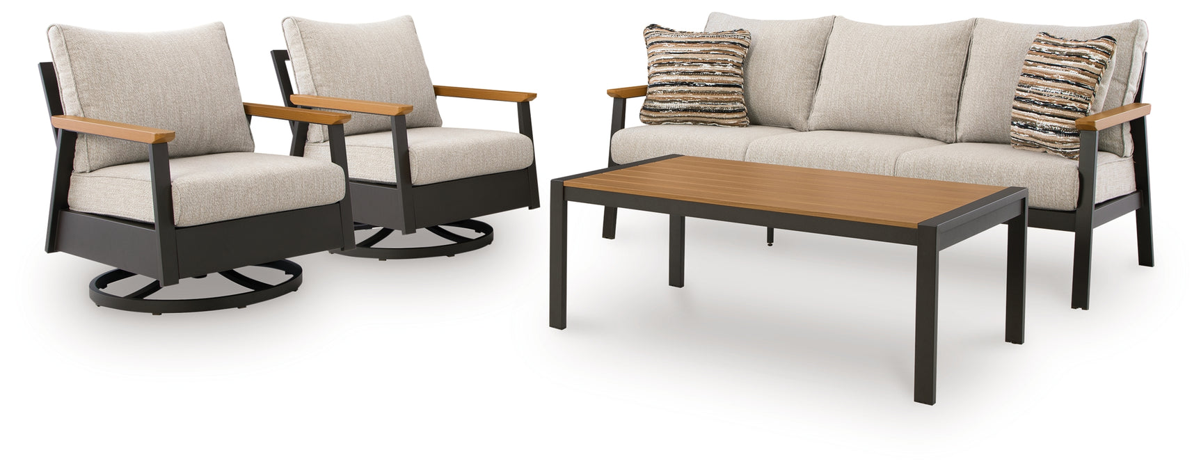 Carmel Highlands Dark Brown Sofa/Chairs/Table Set (Set of 4) - Ornate Home