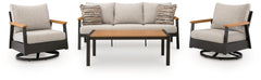 Carmel Highlands Dark Brown Sofa/Chairs/Table Set (Set of 4) - Ornate Home