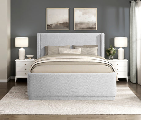 Carmel Light Gray Eastern King Platform Bed - Ornate Home