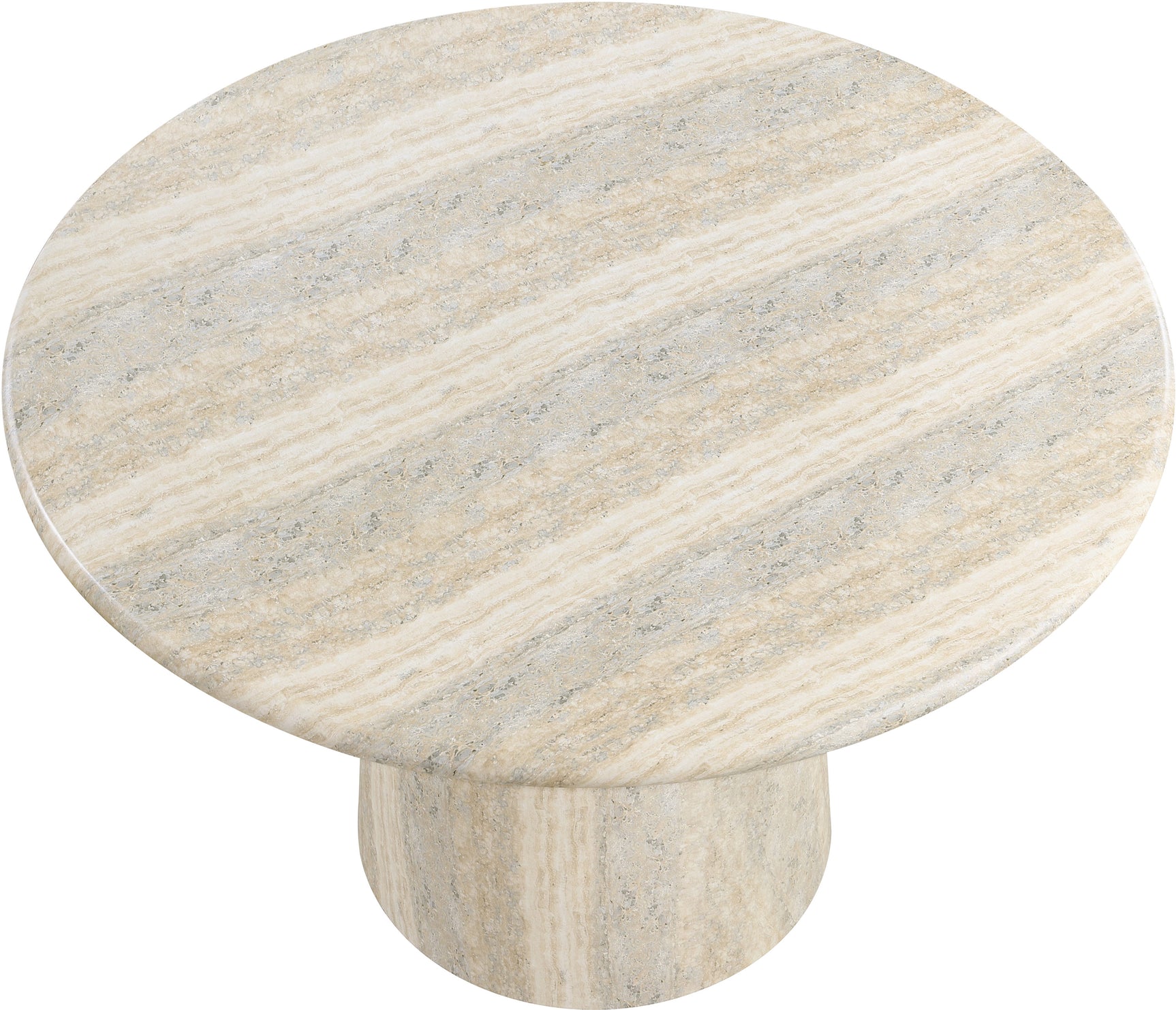 Carmel Natural 48.5" Travertine Finish Concrete Indoor / Outdoor Dining Table - Ornate Home