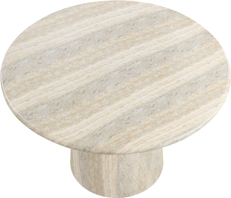 Carmel Natural 48.5" Travertine Finish Concrete Indoor / Outdoor Dining Table - Ornate Home