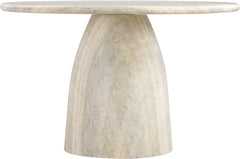 Carmel Natural 48.5" Travertine Finish Concrete Indoor / Outdoor Dining Table - Ornate Home
