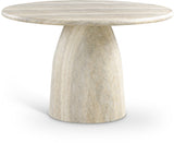 Carmel Natural 48.5" Travertine Finish Concrete Indoor / Outdoor Dining Table - Ornate Home