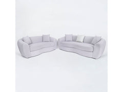 Carmel Silver Bouclé Living Room Set / 2pc - Ornate Home