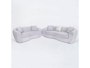 Carmel Silver Bouclé Living Room Set / 2pc - Ornate Home