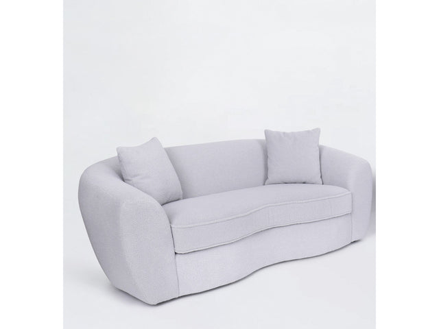 Carmel Silver Bouclé Loveseat - Ornate Home