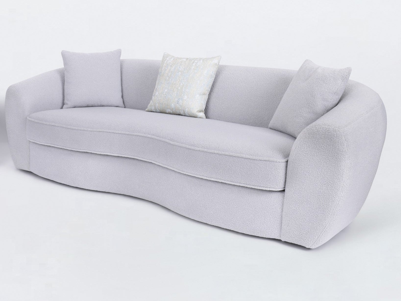 Carmel Silver Bouclé Sofa - Ornate Home