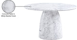 Carmel White 48.5" Marble Finish Concrete Indoor / Outdoor Dining Table - Ornate Home
