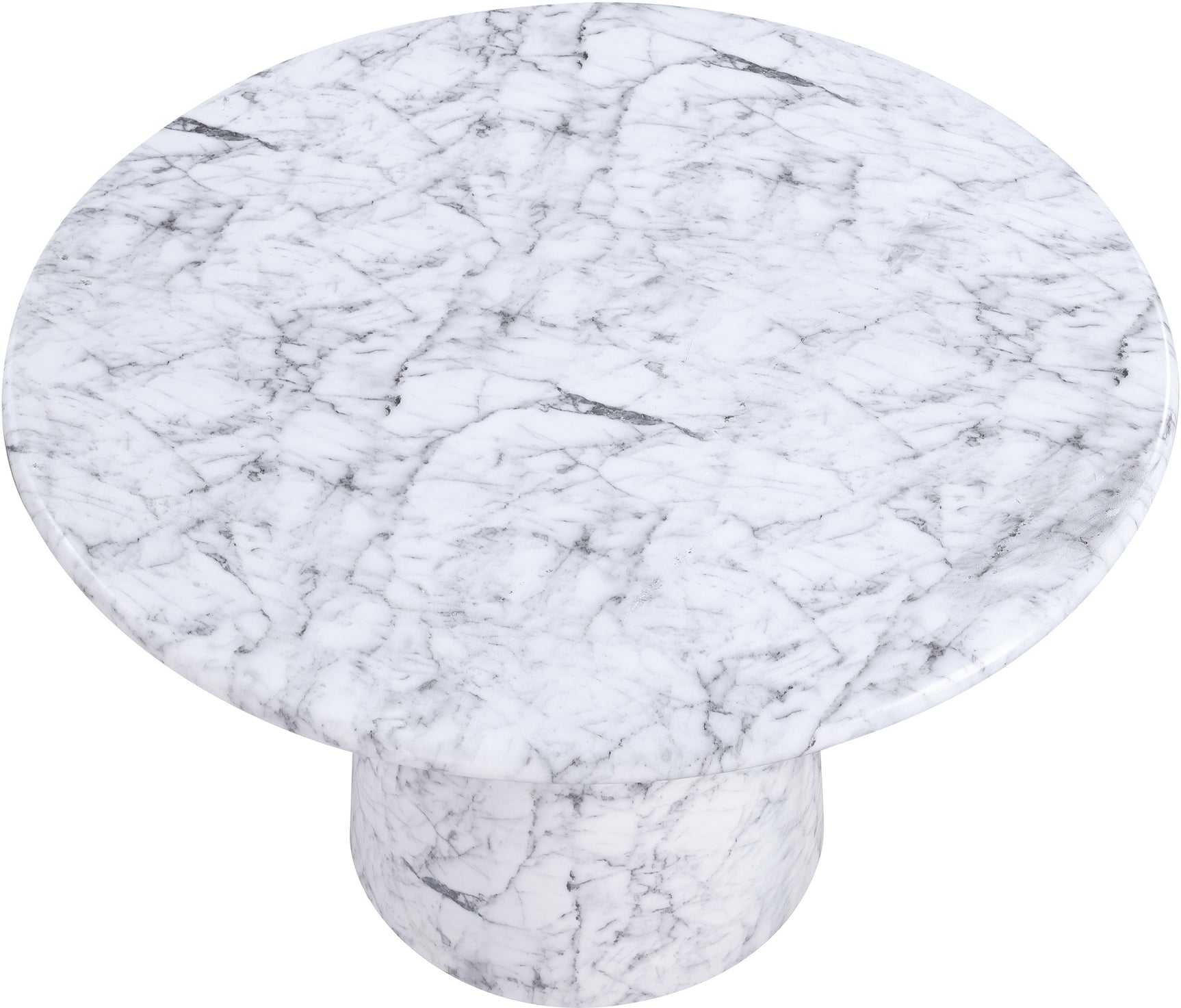 Carmel White 48.5" Marble Finish Concrete Indoor / Outdoor Dining Table - Ornate Home