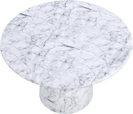 Carmel White 48.5" Marble Finish Concrete Indoor / Outdoor Dining Table - Ornate Home