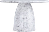 Carmel White 48.5" Marble Finish Concrete Indoor / Outdoor Dining Table - Ornate Home