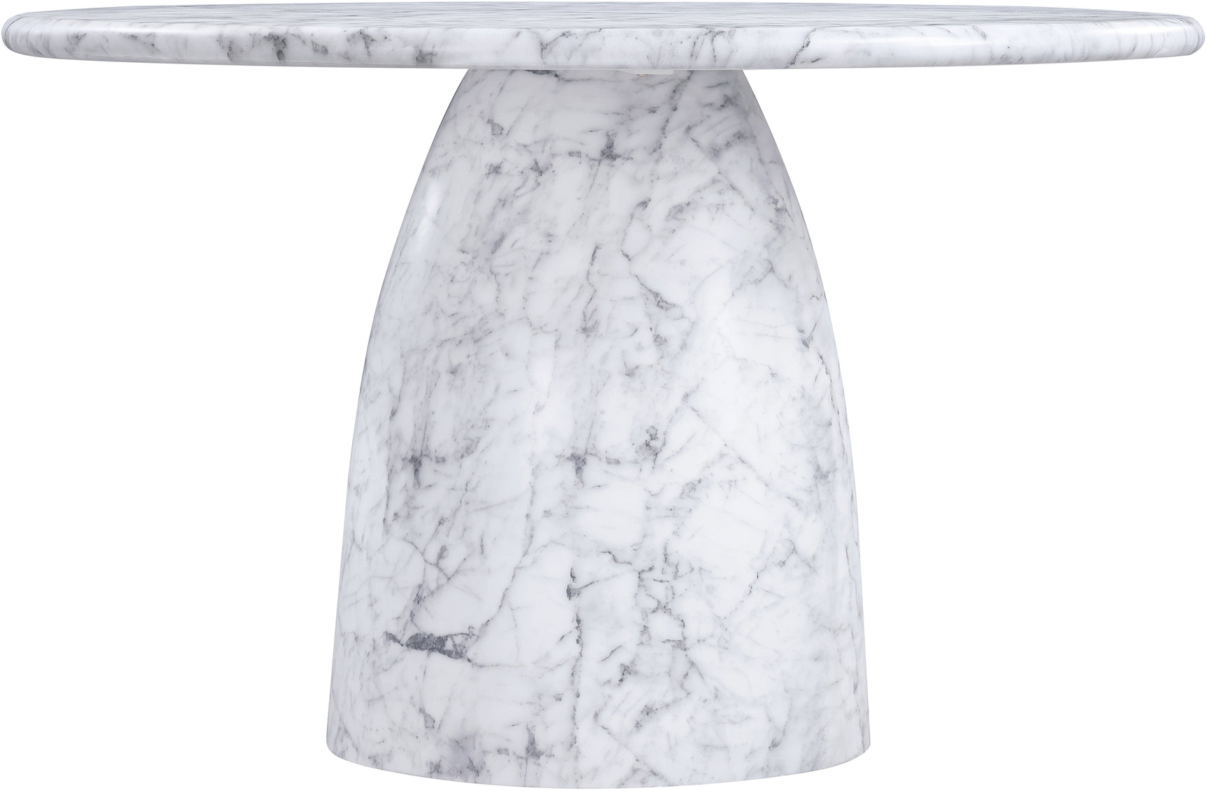 Carmel White 48.5" Marble Finish Concrete Indoor / Outdoor Dining Table - Ornate Home