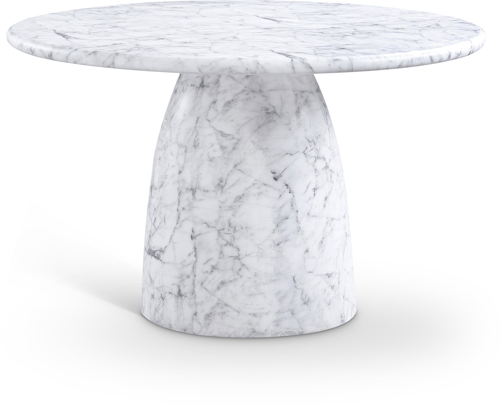 Carmel White 48.5" Marble Finish Concrete Indoor / Outdoor Dining Table - Ornate Home